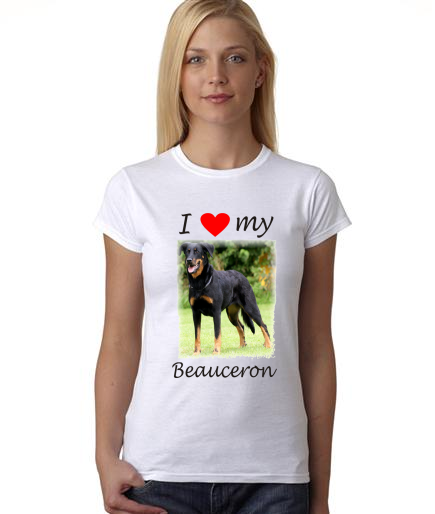 Dogs - I Heart My Beauceron on Womans Shirt
